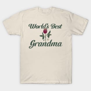 World's Best Grandma Flower T-Shirt